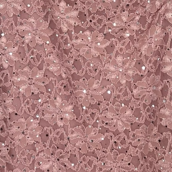 Connected Apparel Pink Lace Dress Sleeveless Cowl Neck - Picture 5 of 6